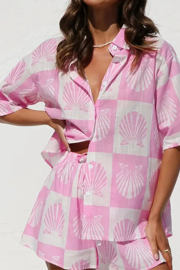 Brielle - Trendy Summer Print Shirt and Short Set