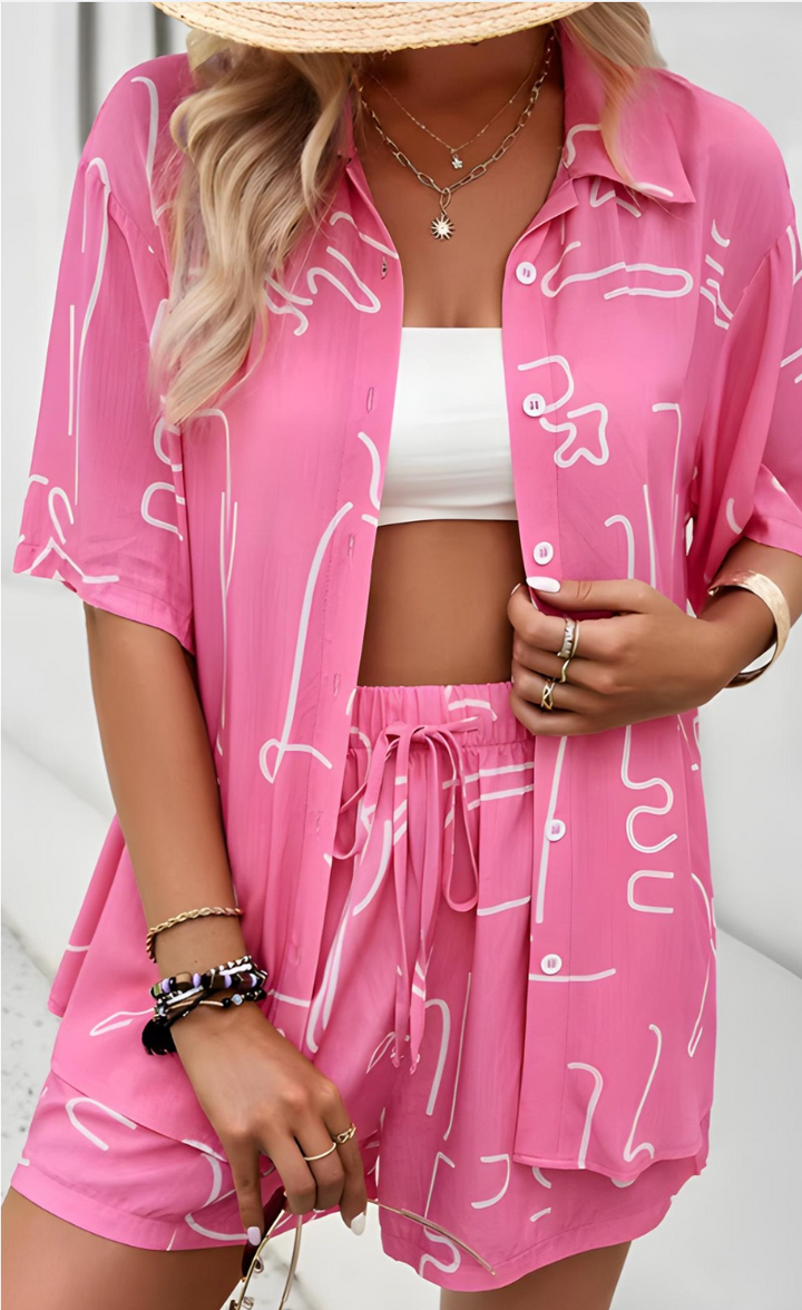Carmen - Summer Floral Printed Shirt and Shorts Set