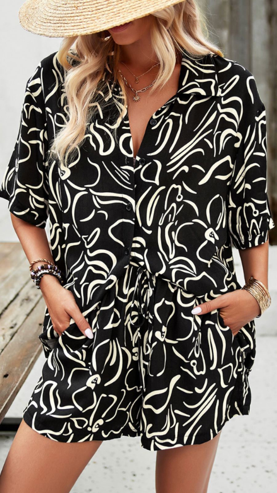 Carmen - Summer Floral Printed Shirt and Shorts Set